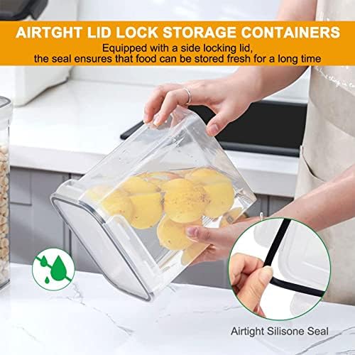 8pc Clear Airtight Canisters with Lids, Kitchen Dry Pantry Storage