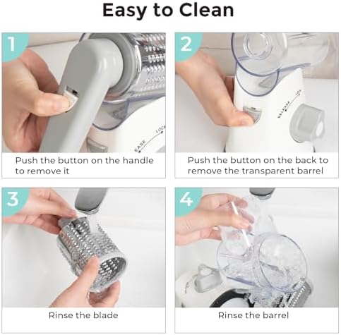 X Home Rotary Cheese Grater for Kitchen, White