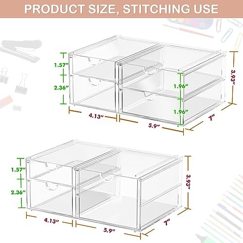 caktraie Acrylic 7-Drawer Makeup & Storage Organizer for Bath,Desk