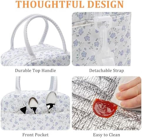 MEXS Lunch Bag for Women Reusable Lunch Box Quilted Puffer Large Capacity Insulated Cooler Tote Bags Work Travel Picnic