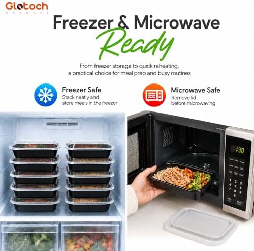 Meal Prep Containers 24oz-100 Pack (200-Piece) Reusable Food Storage Containers with Lids Microwave, Freezer, Dishwasher Safe - Leakproof & BPA Free Durable Plastic Bento Box for To Go Take Out