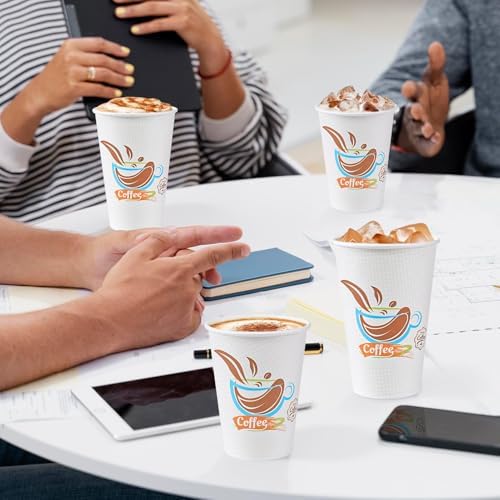 Lamosi 180 Pack 12 oz Coffee Cups, Disposable Paper Cups No Lids