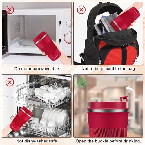 MOMSIV 17oz Travel Coffee Mug, Insulated Coffee Cup with Leakproof Lid