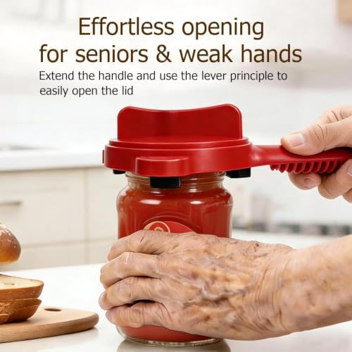 4-in-1 Jar Opener, Ruydiwale Adjustable Jar Opener for Seniors