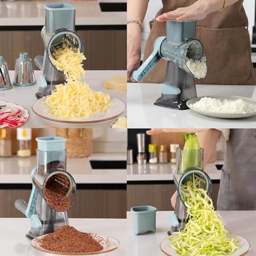 KalraMay Rotary Cheese Grater with Handle, Multifunctional Cheese Shredder