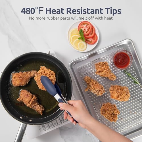U-Taste Kitchen Tong for Cooking, 480ºF Heat-Resistant, 9in/Midnight Blue