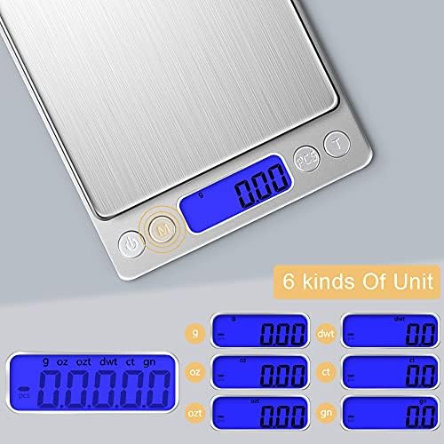 Kitchen Food Scale with 2 Trays, Diyife 500g/0.01g High Precision Scale