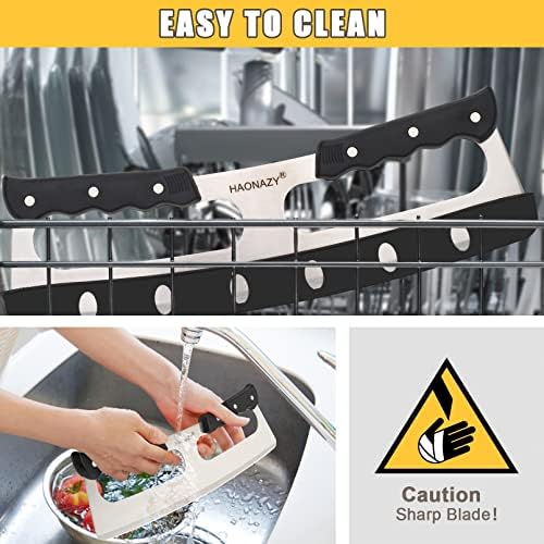 Sharp Pizza Cutter Rocker 14 inch with Double Handles and Protective Cover, Good for Kitchen Dining Room