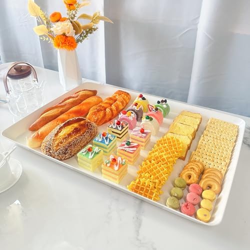 Serving Tray Platter, 26'' x 18'' x 1.6'', 2 Pcs Food Tray for Veggie Fruit Snack Dessert Cookie Cheese, Food Trays for Party Supplies Display, Large Platters for Serving Food, BPA Free
