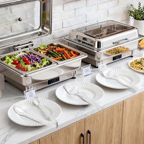 30 Pcs Disposable Clear Plastic Serving Utensils,10 Set