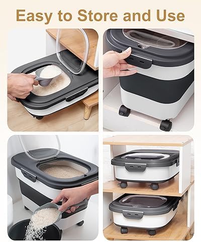 20-30 Lbs Rice Storage Container,Collapsible Food Storage Container