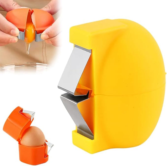 2026 New Egg Shell Opener, Stainless Steel Egg Cracker Tool, Multifunctional Egg Shell Opener for Raw & Hard-Boiled Eggs, Handheld Kitchen Gadget for Easy Peeling & Separating (yellow, 1PCS)