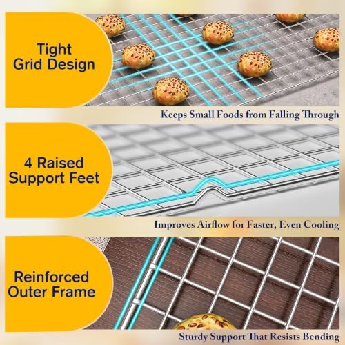 2 PCS Cooling Racks for Cooking and Baking, 10" x 15", Silver