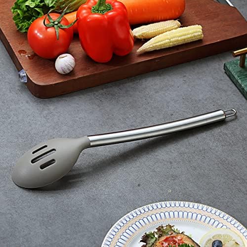 Berglander Cooking Spoon, Non-stick Silicone Slotted, Basting Spoon For Cooking, Kitchen Serving Dishwasher Safe, Easy to Clean