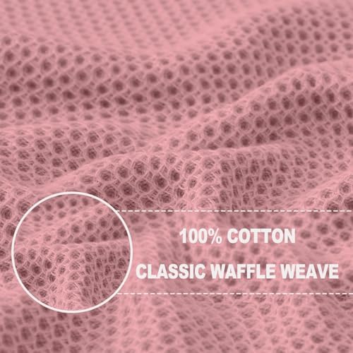 Homaxy 100% Cotton Waffle Weave Kitchen Dish Cloths 24-Pack, Dried Rose