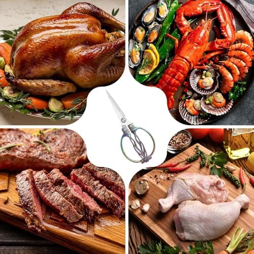 Stainless Steel Kitchen Scissors, Heavy Duty Multipurpose Shears for Food
