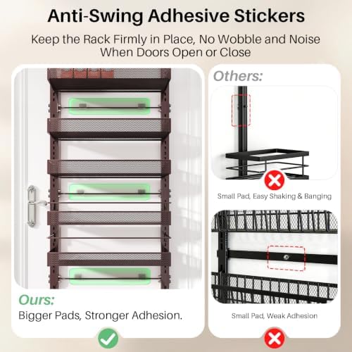 SNTD 8 Tiers Over the Door Organizer, 17" W x 6" D x 69" H, Bronze