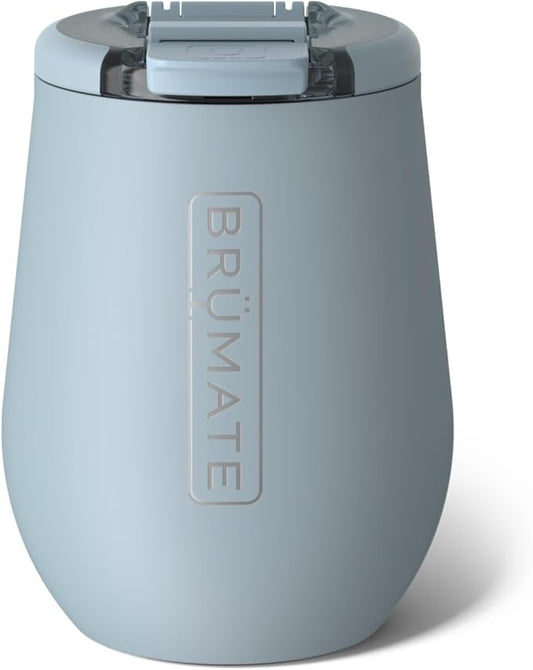 BrüMate Uncork'd 14oz 100% Leakproof Insulated Wine Tumbler | Locking Lid | Insulated Stainless Steel Wine Glass | Perfect For Travel & Outdoors | BPA-Free (Mist)