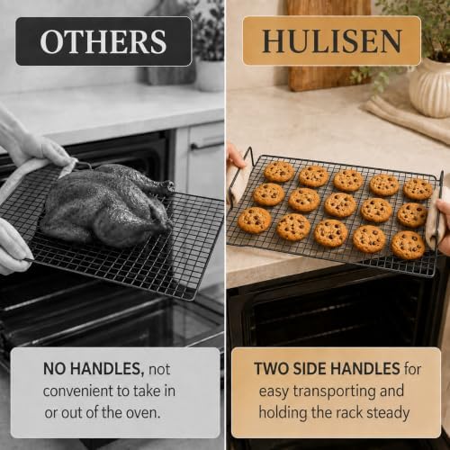 4 Pack Heavy-Duty Wire Cooking Rack Baking Racks with Handle 14.1" x 10.7"