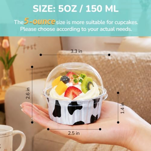 Mini Cake Pans with Lids, 40 Pack, 4 color Aluminum Foil Ramekin for Party