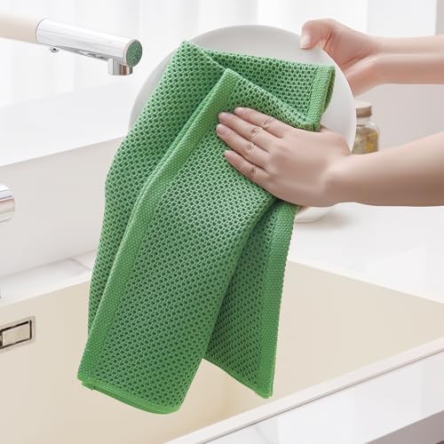 Homaxy 100% Cotton Oversized Waffle Weave Kitchen Towels 4-Pack