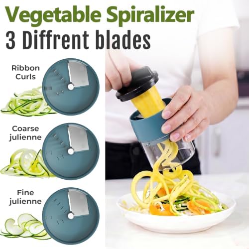 Multifunctional Vegetable Chopper & Mandoline Slicer with Spiralizer