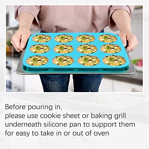 CAKETIME Silicone Muffin Pan Cupcake Pan Set - Mini 24 Cups and Regular 12 Cups Muffin Tin, Nonstick Food Grade Molds with 12 Baking Cups