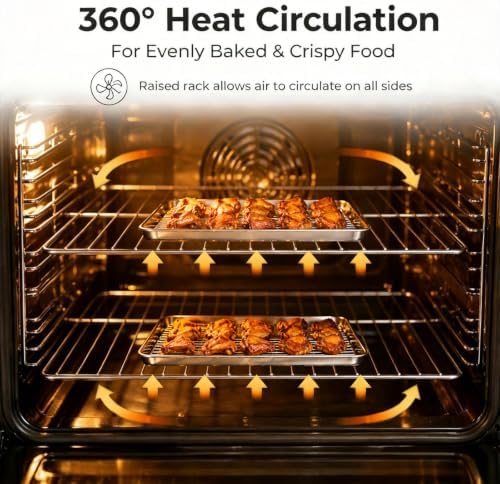 Onader Toaster Oven Tray and Rack Set, Stainless Steel Baking Cookie Sheet