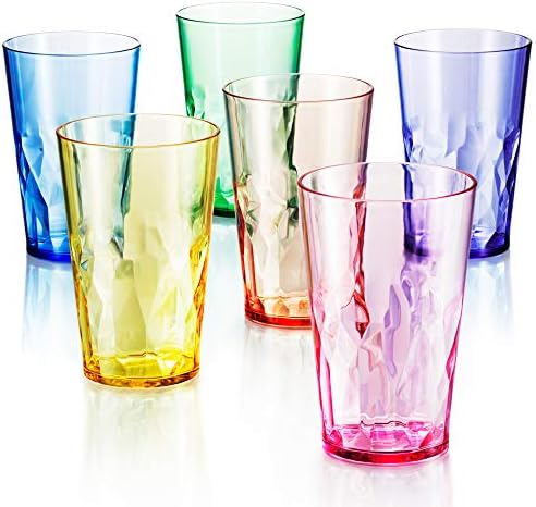 SCANDINOVIA - 19oz Unbreakable Premium Drinking Glasses Set of 6 - Super Grade Acrylic Plastic - Perfect for Gifts - Dishwasher Safe - Stackable - Drinkware Cups Reusable Water Tumbler (Pack of 2)