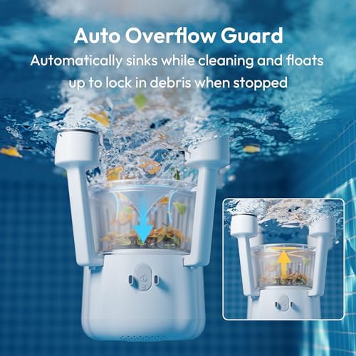 BUBLUE F10 Pool Surface Skimmer Robot,Robotic Pool Skimmer,Space White
