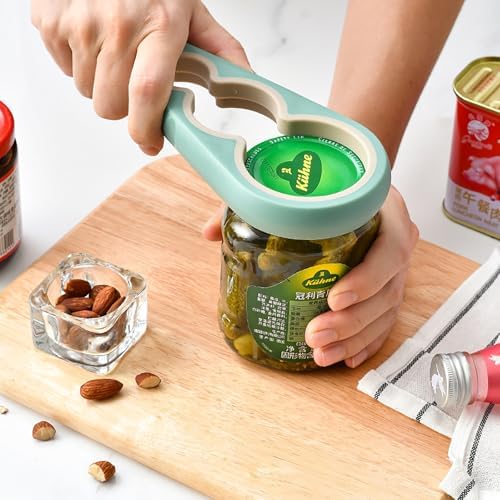 Bottle Opener for Arthritic Hand,Jar Opener for Old People, Children, Women, Those with Weak Hands,Multifunctional Kitchen Gadgets (A-Green)