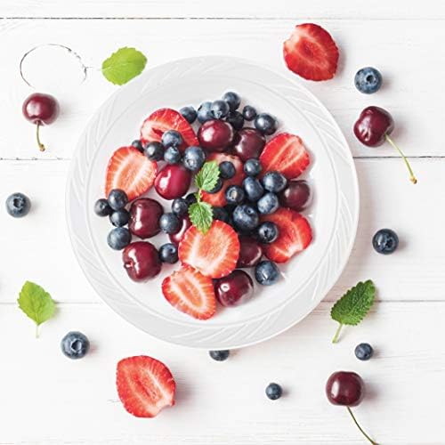 200 Count Disposable 7 Inch White Plastic Plates