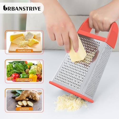 Cheese Grater With Container Box Grater Stainless Steel Kitchen Coral
