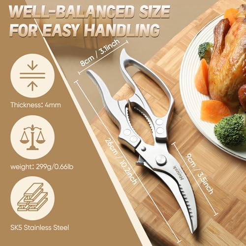 Huusk Poultry Shears Heavy Duty – All Purpose Japanese Kitchen Scissors