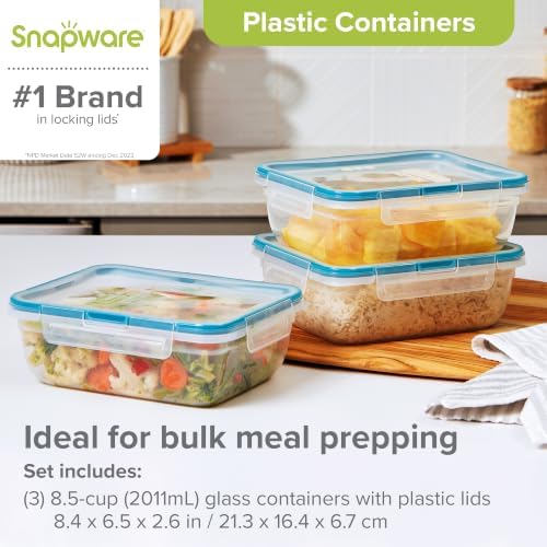 Snapware Plastic Total Solution (3-Pack, 8.5-Cup) Food Storage Containers