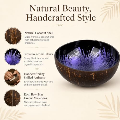 Natural Coconut Bowl Key Decorative - Candy Dish Container Entryway Table