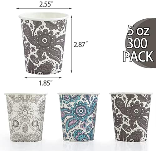 Clawsoff 300 Pack 5 oz Paper Cups Small Disposable Mouthwash Bathroom Cups