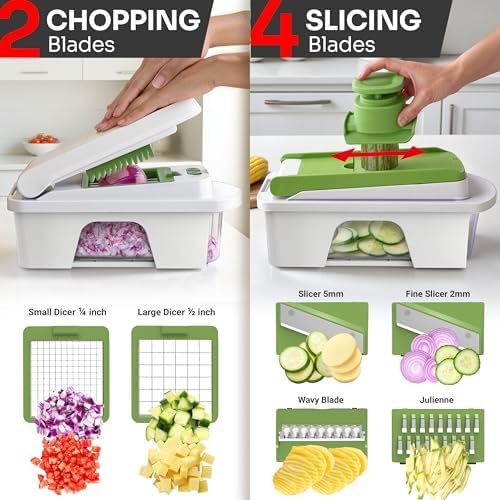 MUELLER HOME Pro-Series All-in-One, 12 Blade Mandoline Slicer for Kitchen
