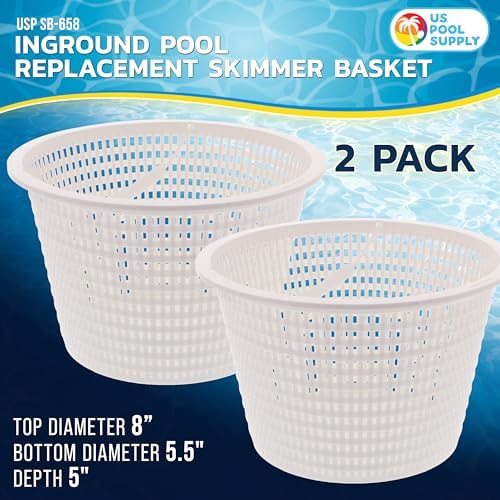 U.S. Pool Supply Swimming Pool Plastic Skimmer Replacement Basket, Set of 2