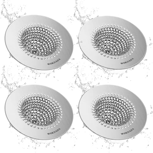 4 Pack Reversible Kitchen Sink Drain Strainer, Anti-Clog Flat Edge Design