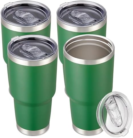 30 oz Tumbler with Lid Stainless Steel Tumblers Bulk, 4 Pack