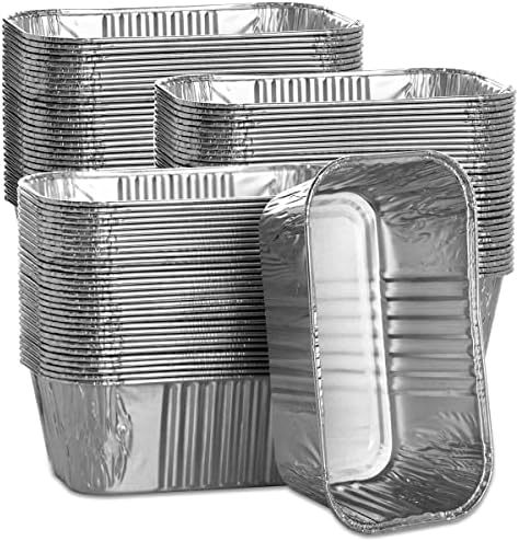 MOACOCK 100 Pack 1Lb Aluminum Mini Loaf Baking Pans（6” x 3.5” x 2”）