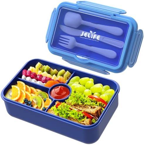 Jelife Bento Lunch Box for Kids - Leakproof Large Bento-Style Bento Boxes