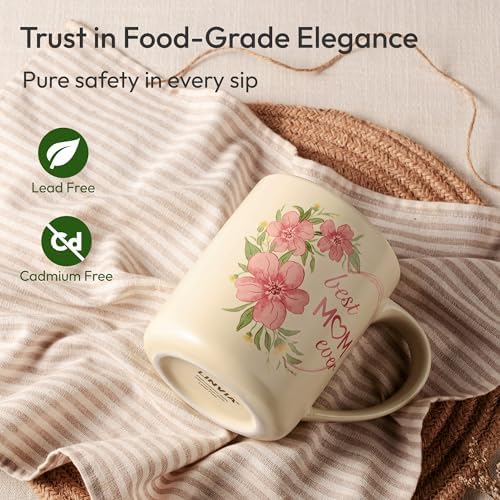 18 oz Large Ceramic Coffee Mug, Porcelain Tea Cup with Big Handle