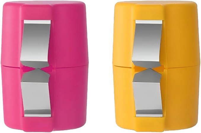 Premium PP Egg Shell Opener & Cracker, Clean Crack Egg Tool with Built-In Separator, Fits Multiple Egg Sizes, Dishwasher Safe Kitchen Gadget for Raw & Soft-Boiled Eggs, 2 Pcs (Rose Red & Yellow)