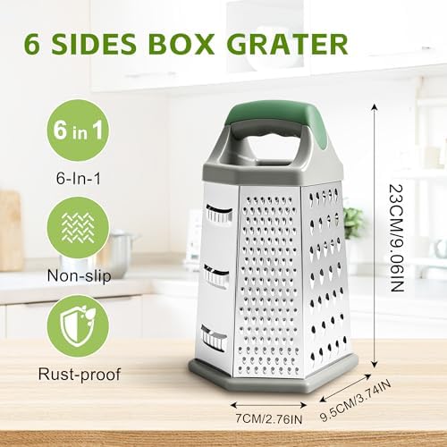 Box Grater for Kitchen 6 Sided
