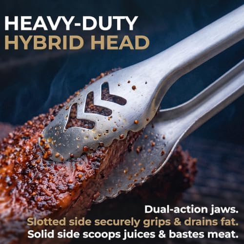 25-Inch Heavy Duty Metal Grill Tongs for Outdoor Grill & Log Fire