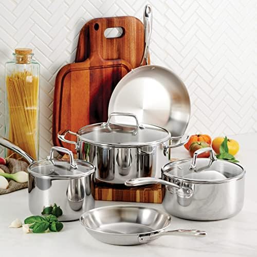 Tramontina Boston Tri-Ply Clad Stainless Steel 8-Pc Pots and Pans Set