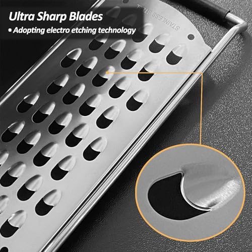 Professional Zester Grater Extra Coarse, Razor-Sharp Stainless Steel Blade
