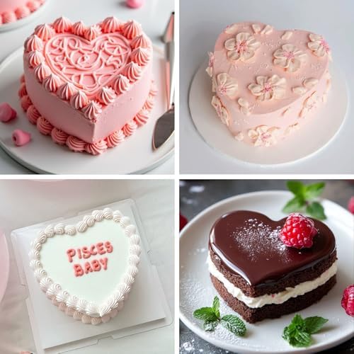 HUAKENER 6 Inch Heart Cake Pan, Non-stick Aluminum Heart Cake Pan